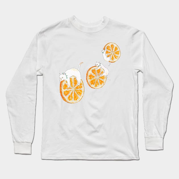 Orange Kittens Long Sleeve T-Shirt by TOCOROCOMUGI